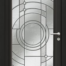 porte d'entrée en aluminium de style contemporain vitrée POTOMAC BATIMAN